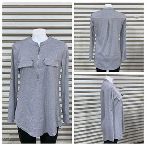 Yay Yay Bay gray zip up long sleeve top